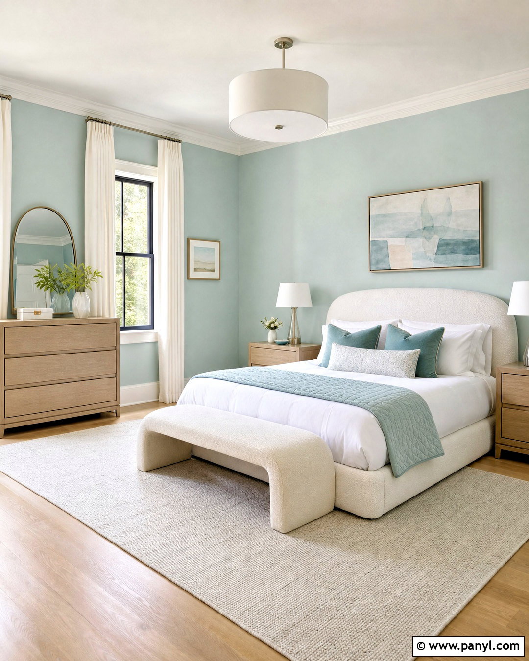 Celeste Blue-Green Bedroom - 20 bedroom pastel colors room ideas