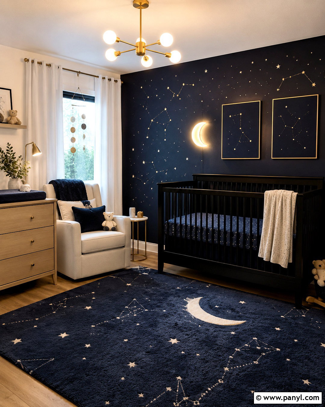 Celestial Black Crib Nursery - 20 black crib nursery ideas
