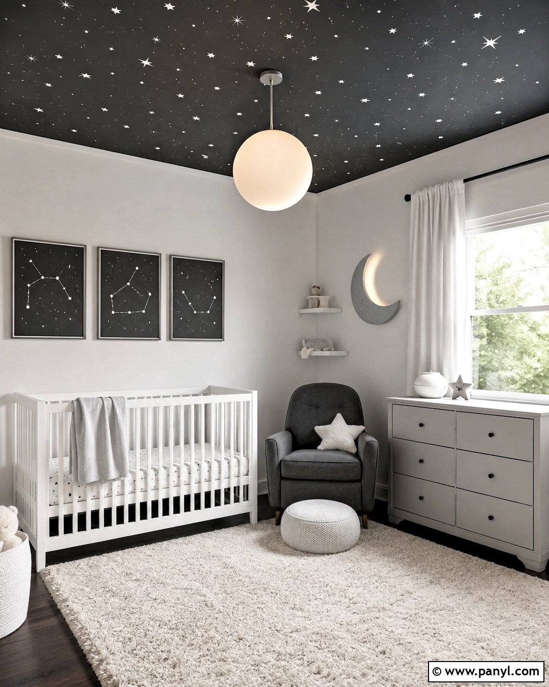 Celestial Monochrome Nursery - 20 monochrome nursery ideas