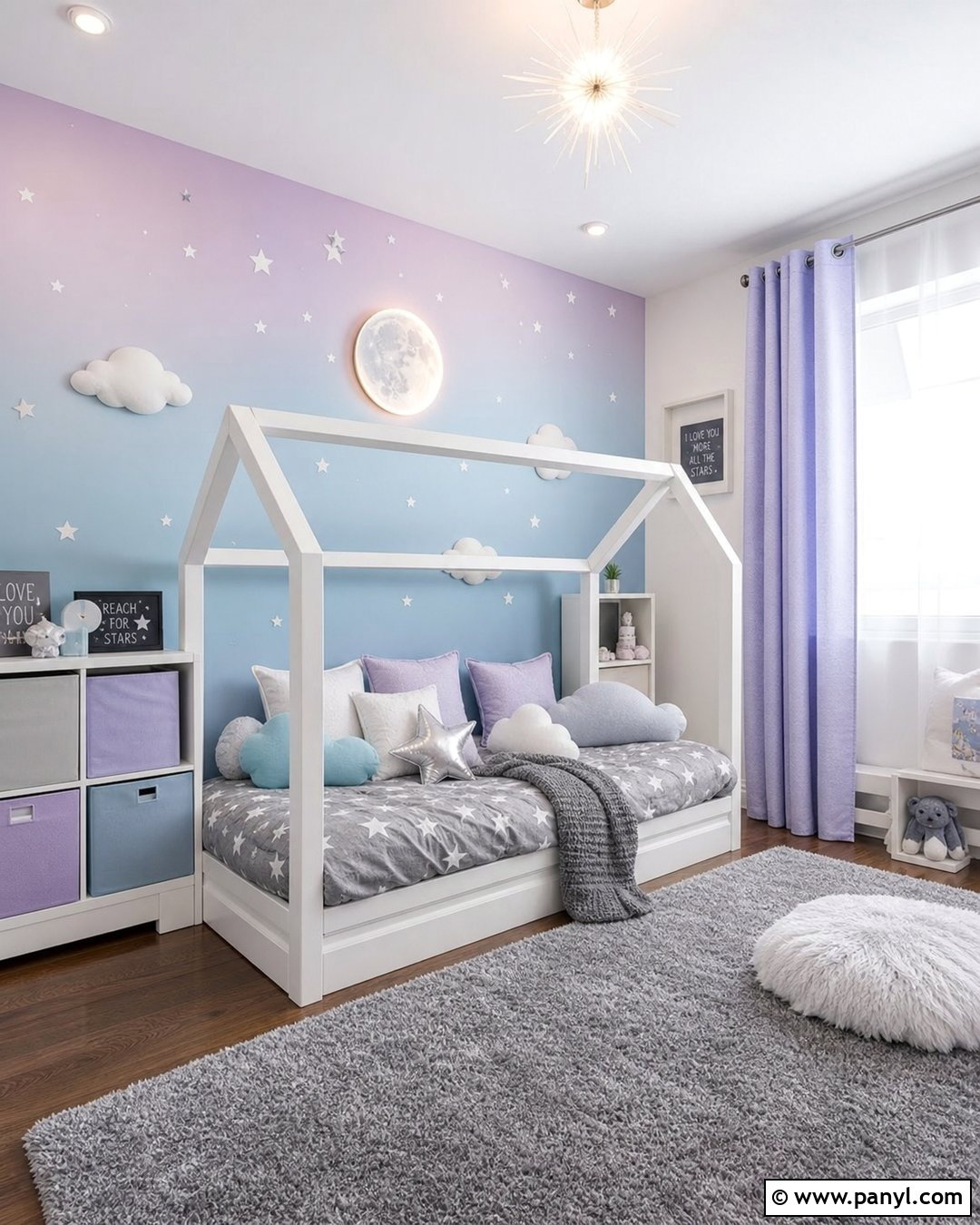 Celestial Pastel Ombre Wall - 20 Pastel Ombre Wall In Kids Room Ideas