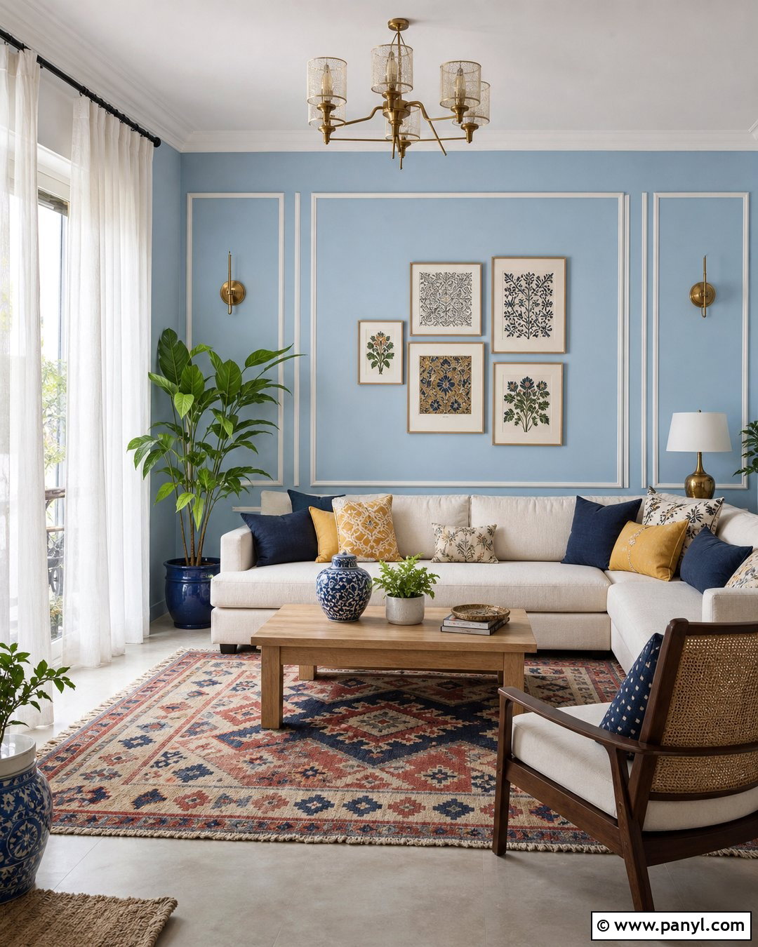 Cerulean Blue And White Living Room Walls - 30 Colour For Living Room Wall Indian Ideas