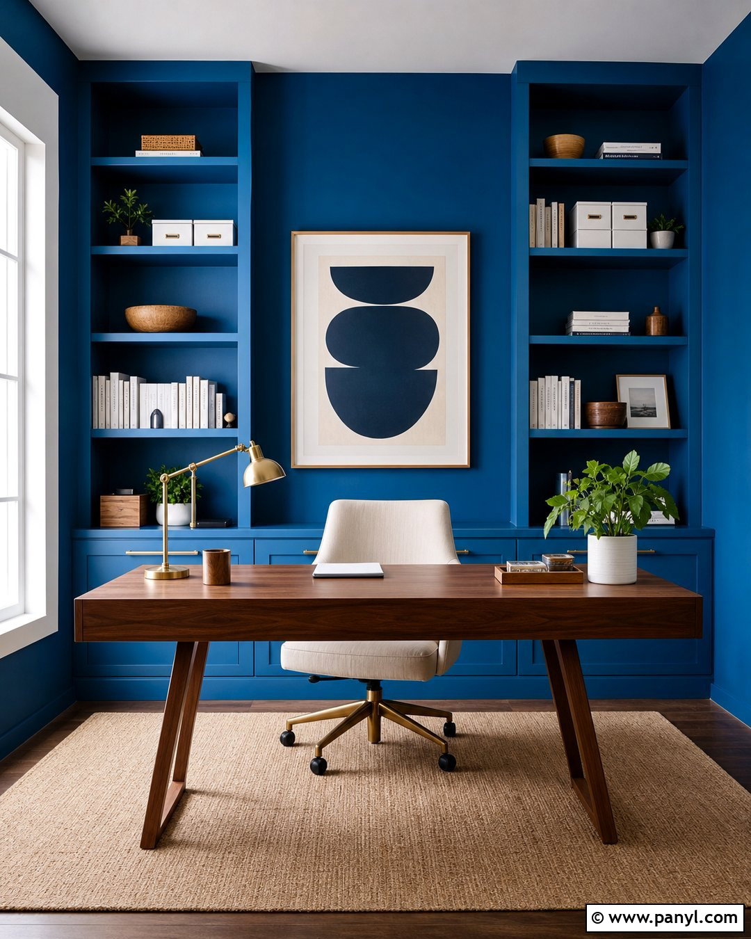 Cerulean Blue Home Office Walls - 20 Bright Blue Wall Color Ideas