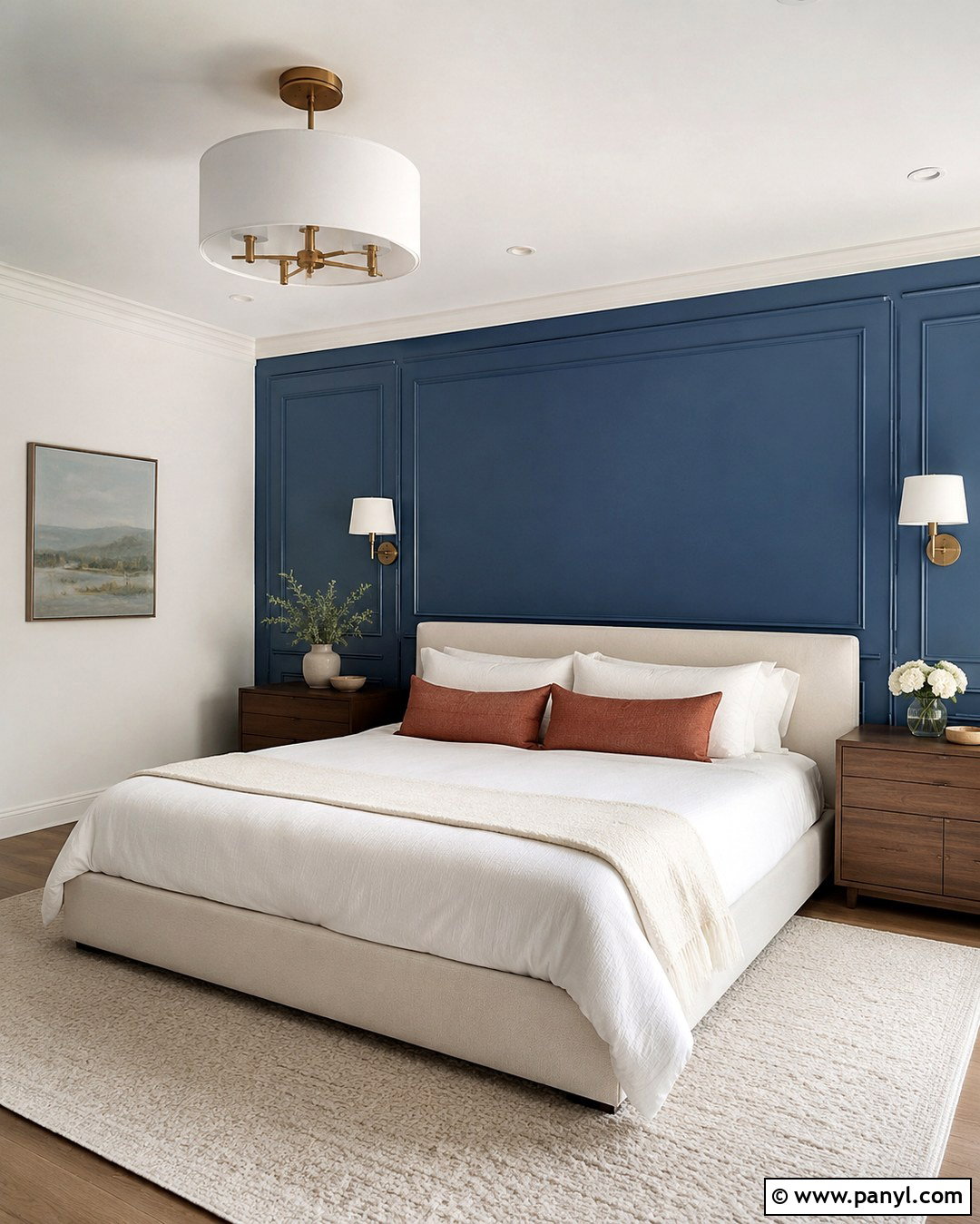 Cerulean Blue Paneled Wall - 20 Cerulean Blue Wall Ideas