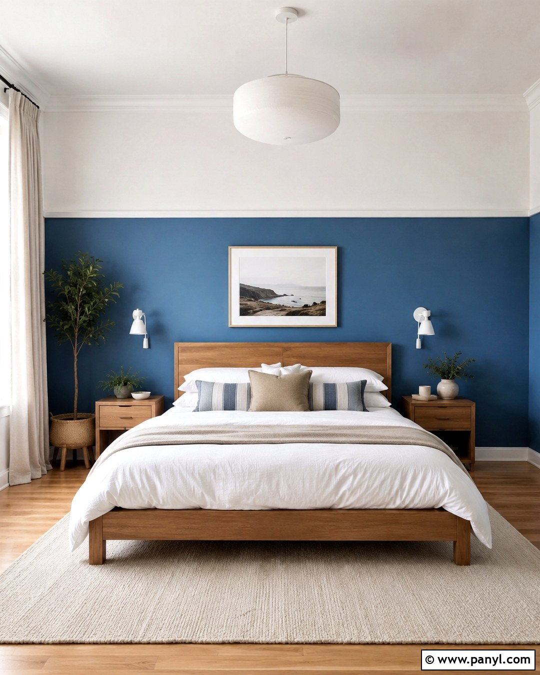 Cerulean Blue Two Tone Wall - 20 Cerulean Blue Wall Ideas