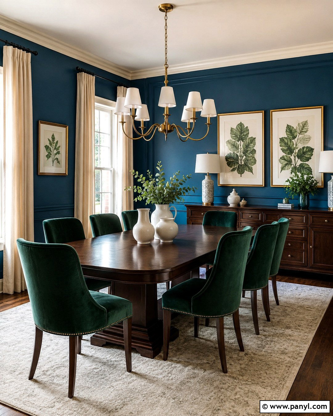 Cerulean Blue Wall With Emerald Green - 20 Cerulean Blue Wall Ideas