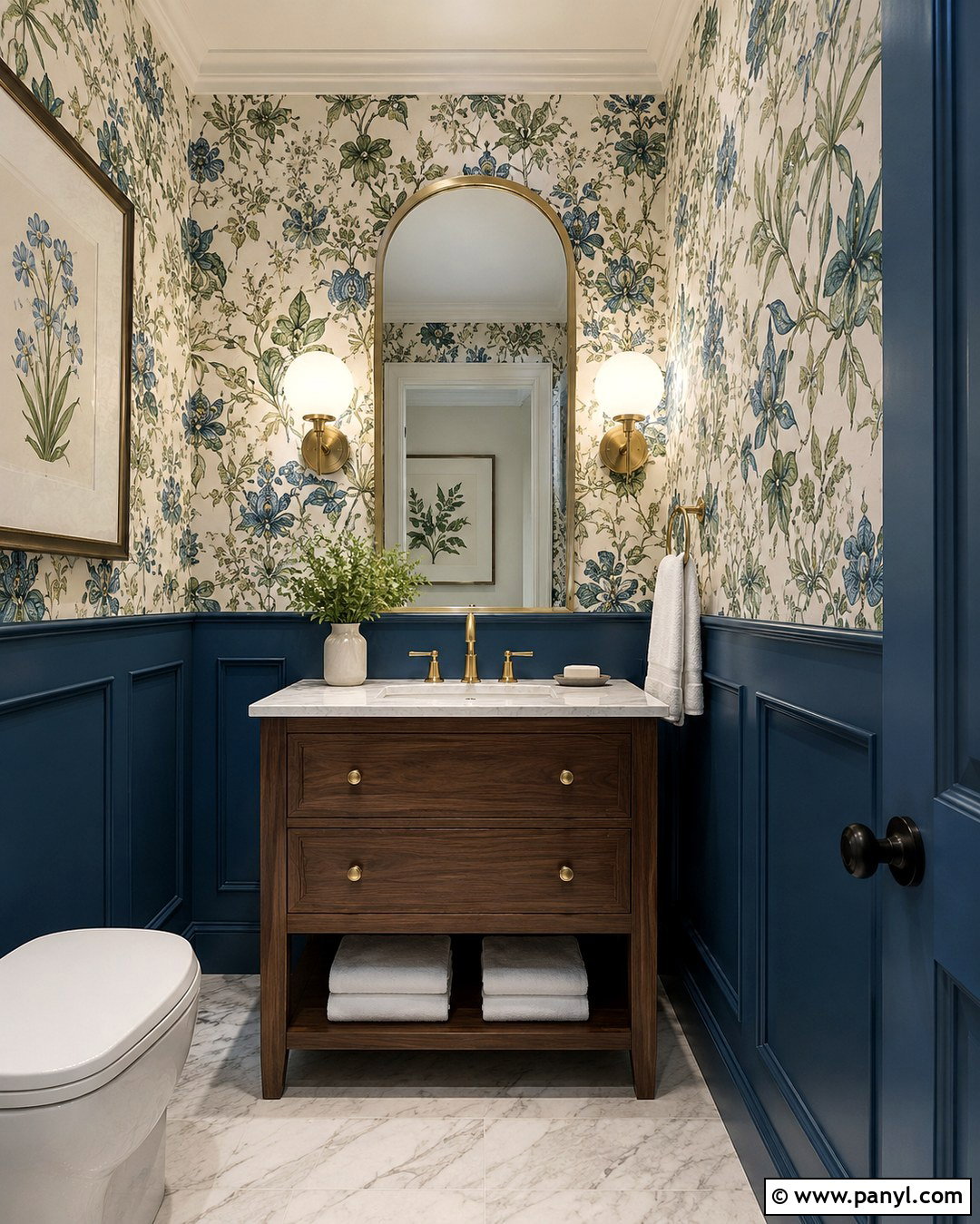 Cerulean Blue Wall With Wallpaper - 20 Cerulean Blue Wall Ideas