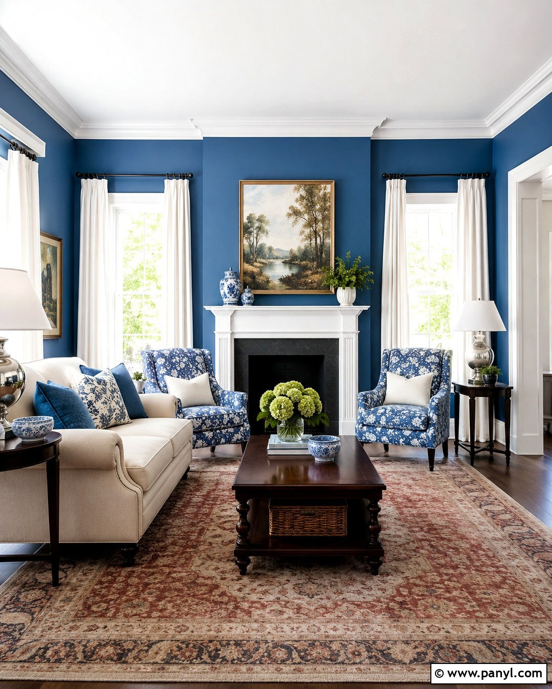 Cerulean Blue Wall With White Trim - 20 Cerulean Blue Wall Ideas