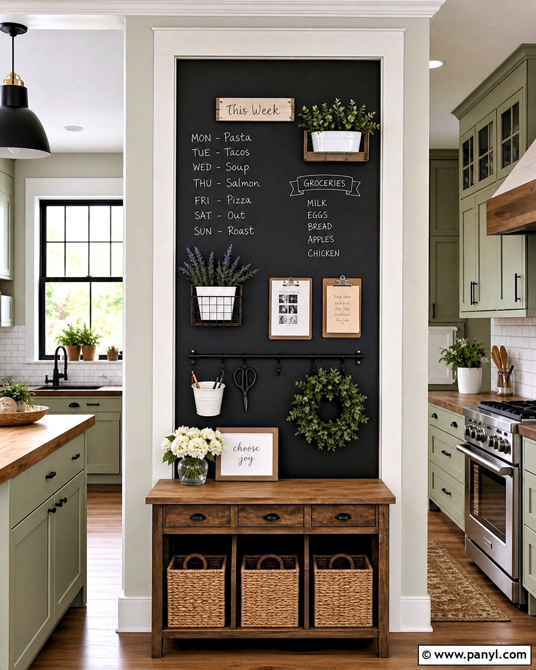 Chalkboard Family Command Wall - 20 home wall painting ideas