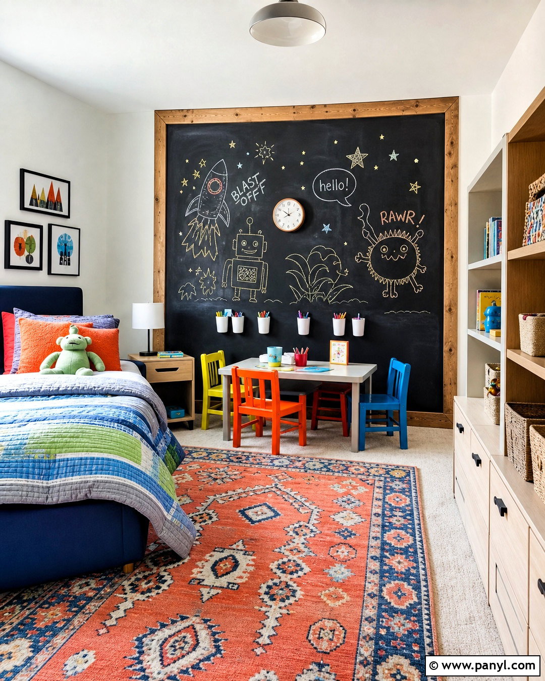 Chalkboard Kids Room Accent Wall - 20 accent wall kids room ideas