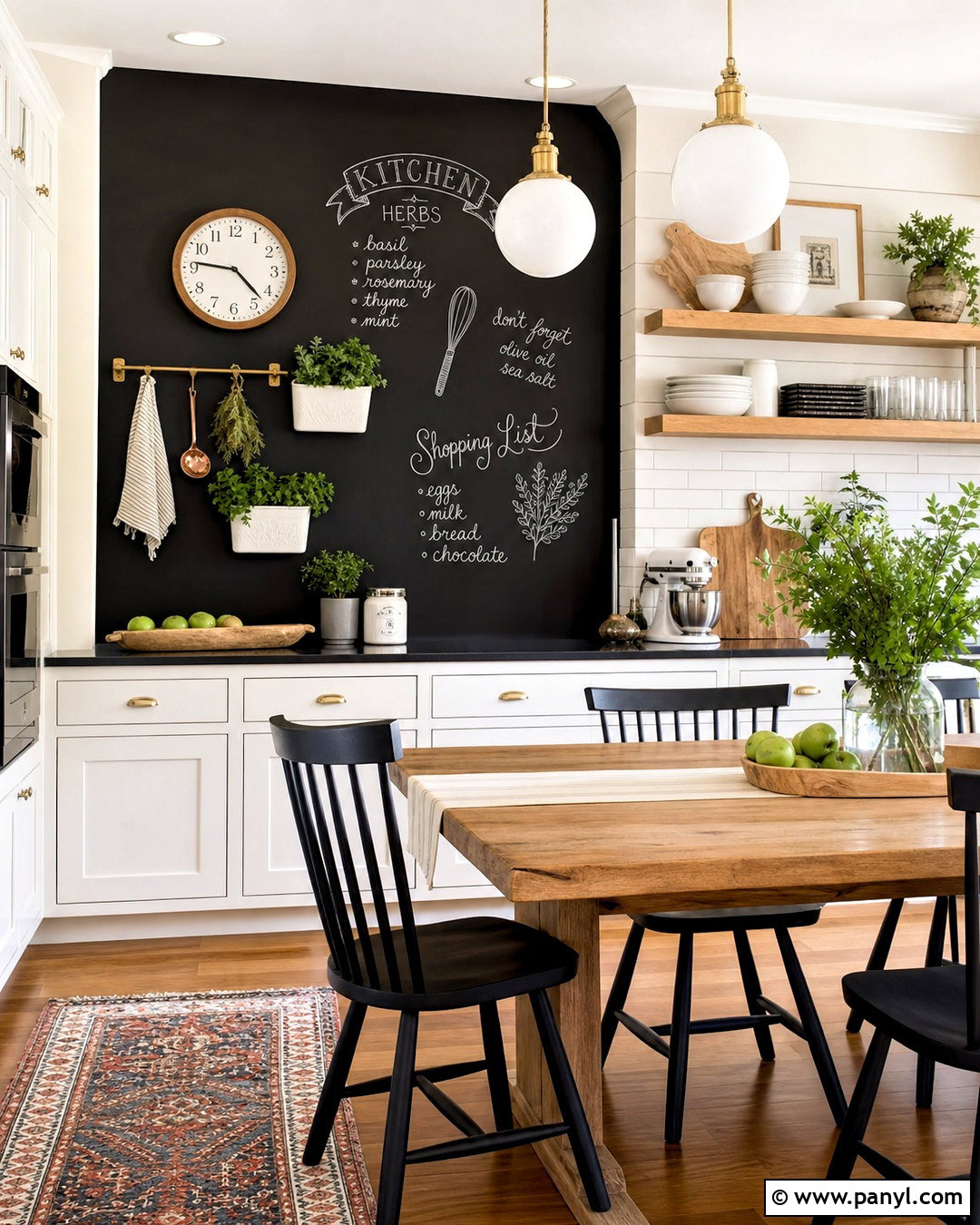 Chalkboard Kitchen Wall - 20 room wall painting ideas