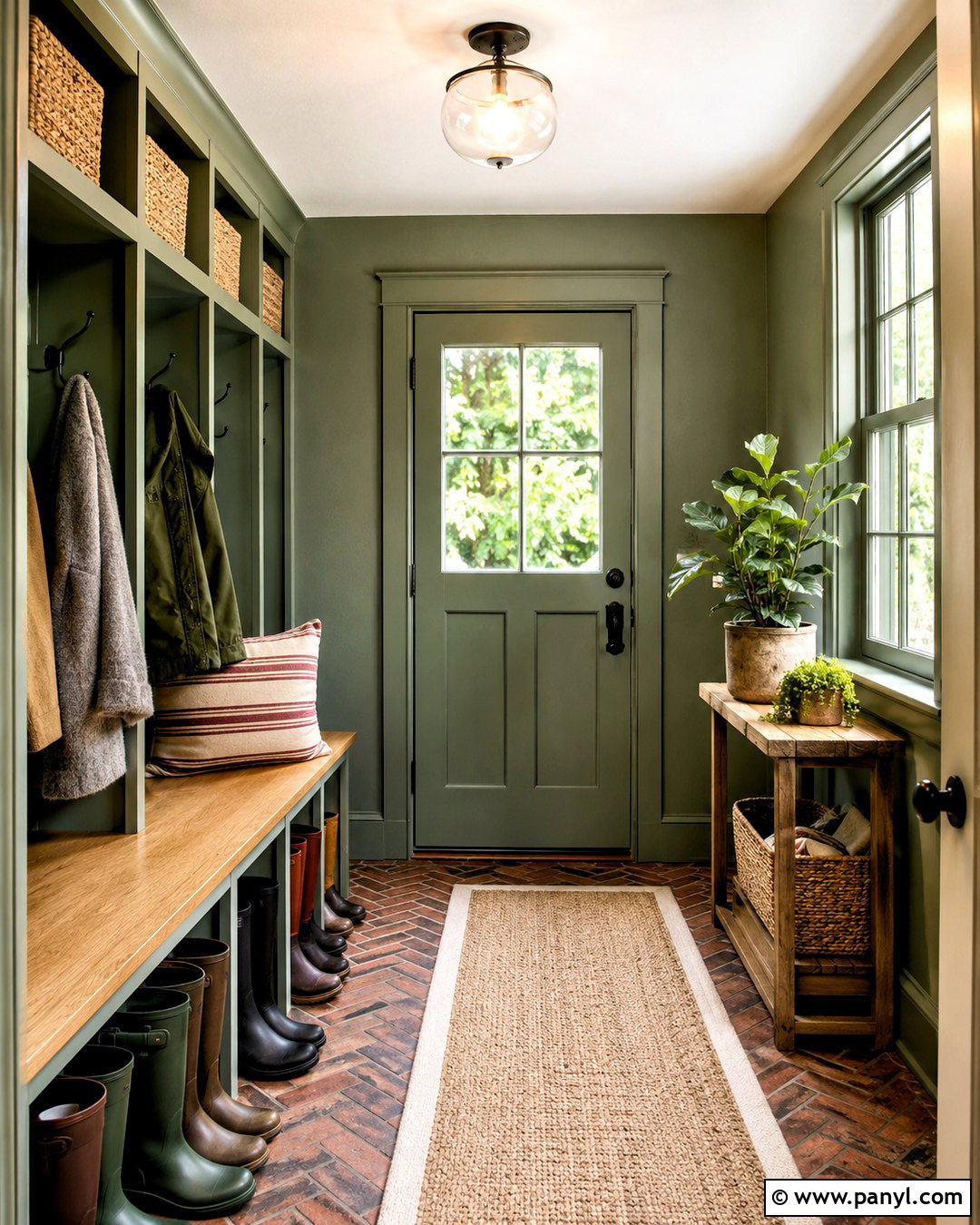 Chalky Green Cottage Mudroom - 20 cottage paint colors interior ideas