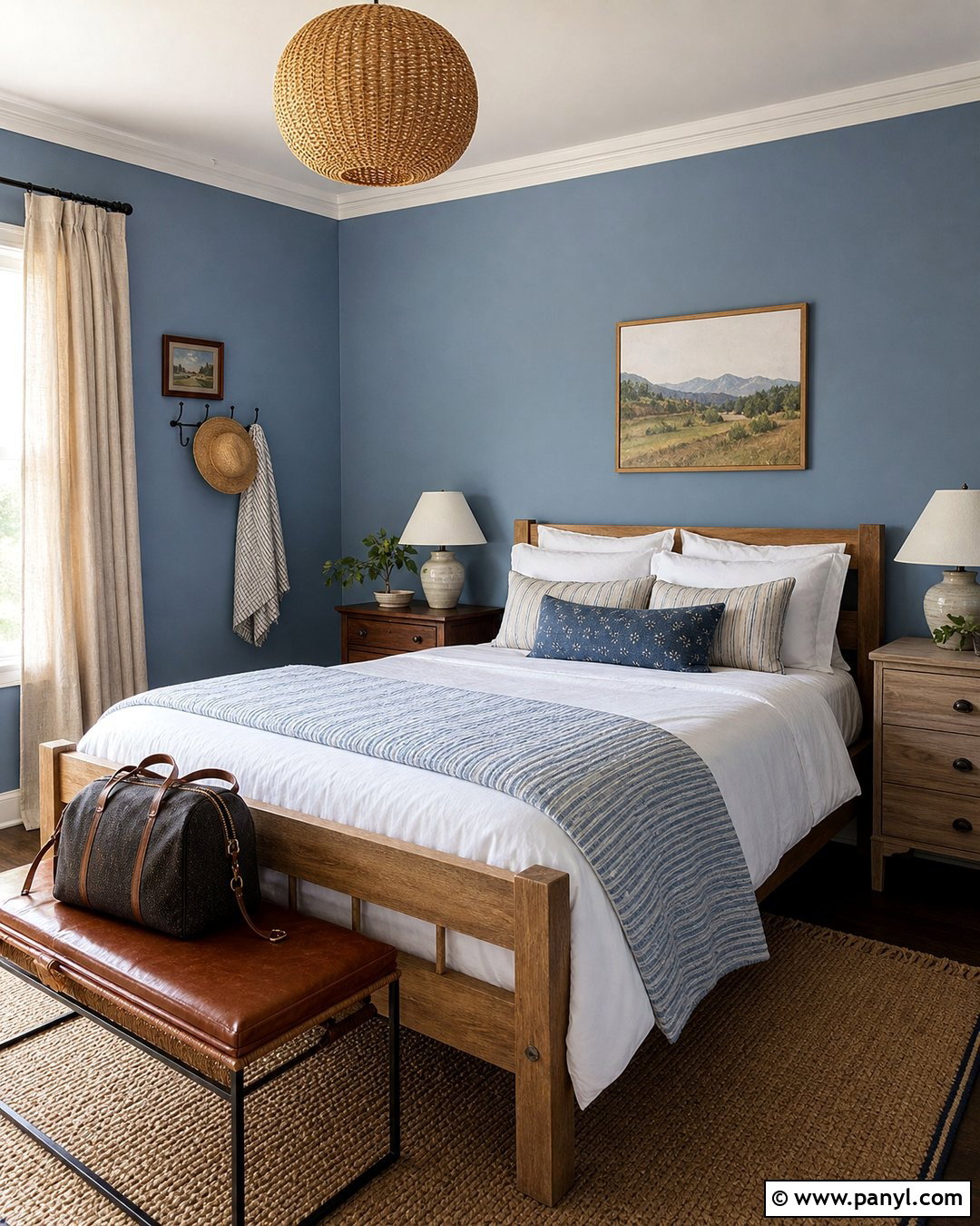 Chambray Blue Guest Room Walls - 50 blue walls