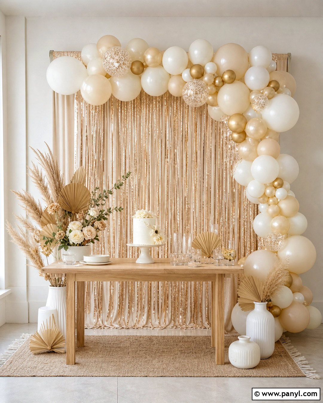 Champagne Foil Wall Backdrop - 20 foil wall backdrop ideas