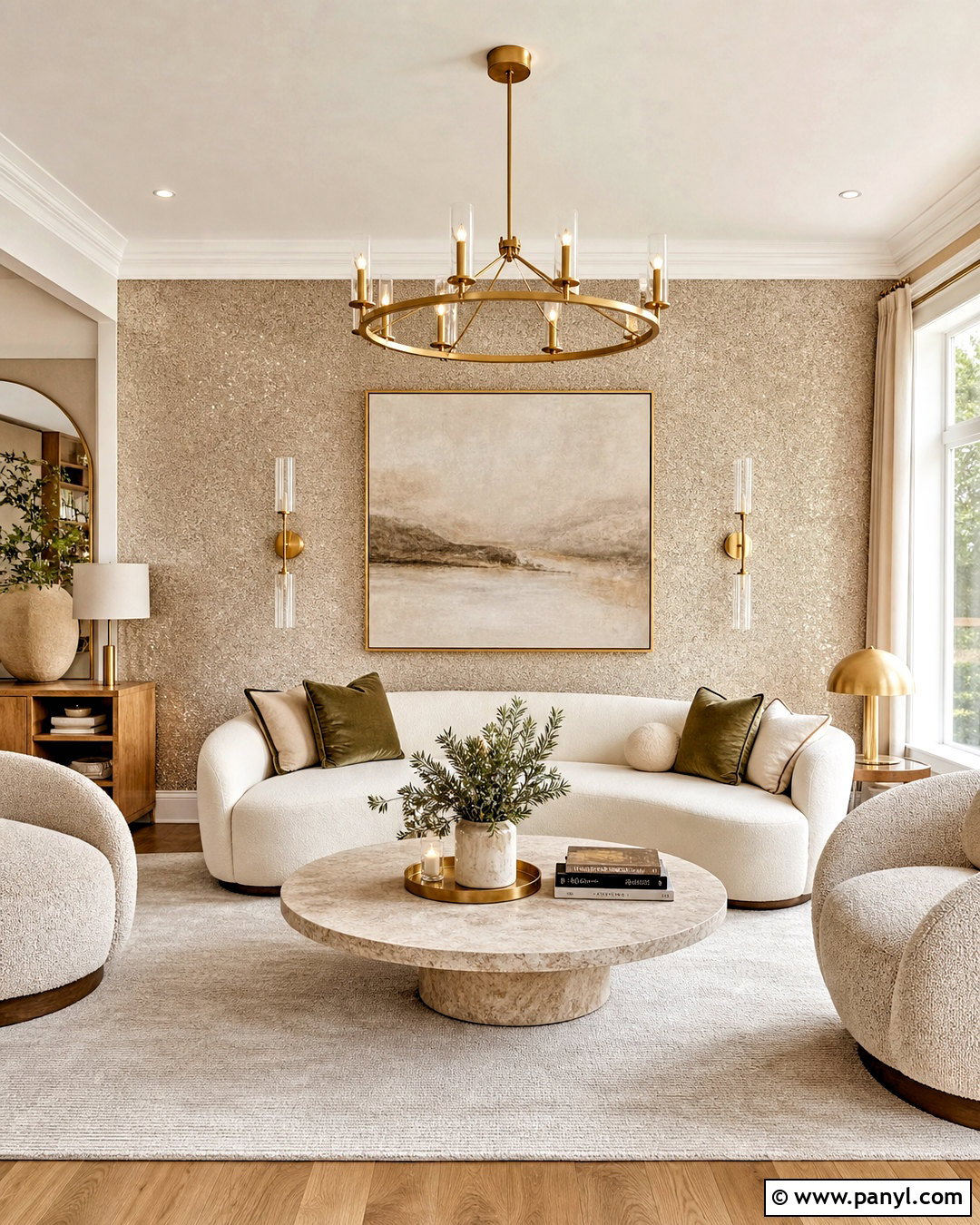 Champagne Glitter Accent Wall Living Room - 20 glitter accent wall ideas