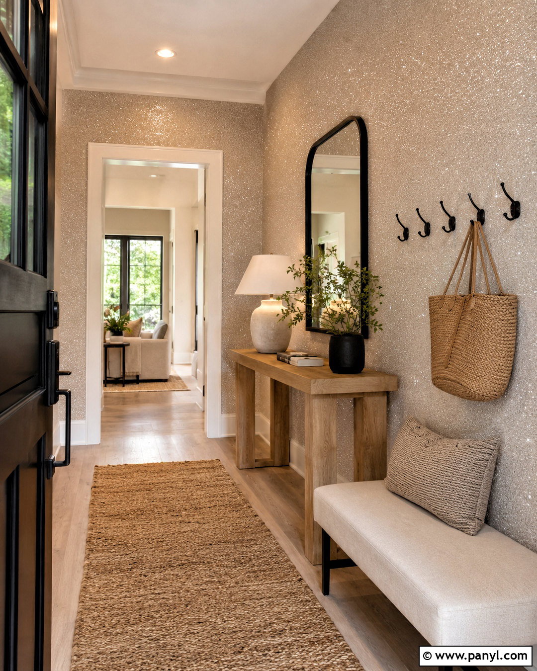 Champagne Glitter Wall Entryway - 20 diy glitter paint for walls