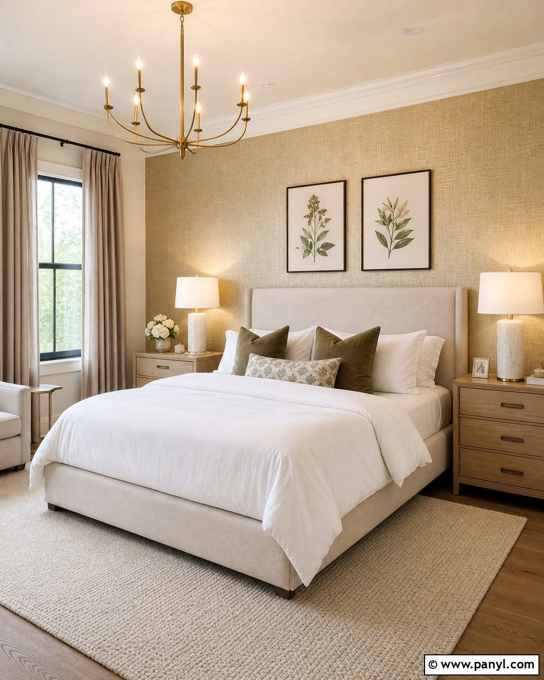 Champagne Gold Bedroom Wall - 35 golden wall ideas