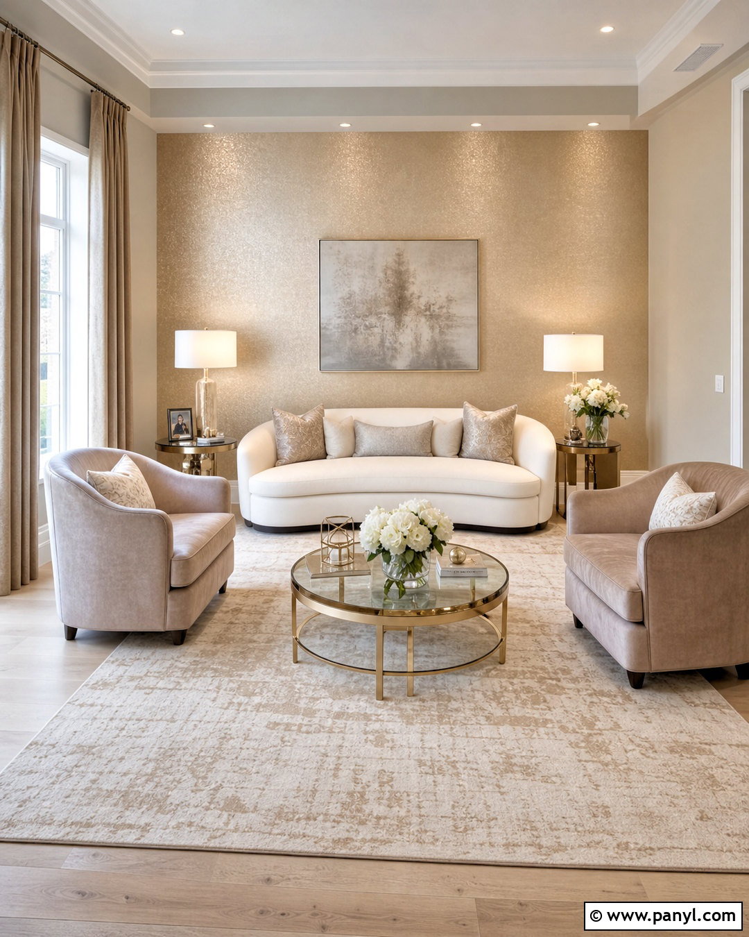Champagne Metallic Paint Wall - 20 royal paint wall design ideas