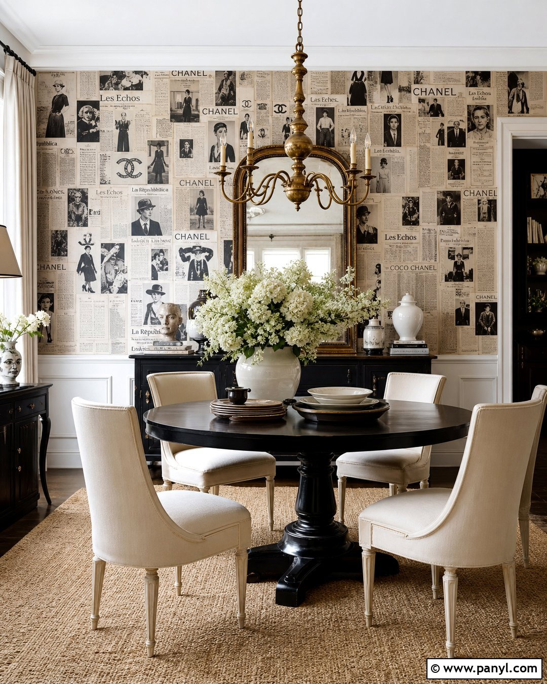 Chanel Newspaper Wallpaper Dining Room - 35 chanel wallpaper vintage ideas