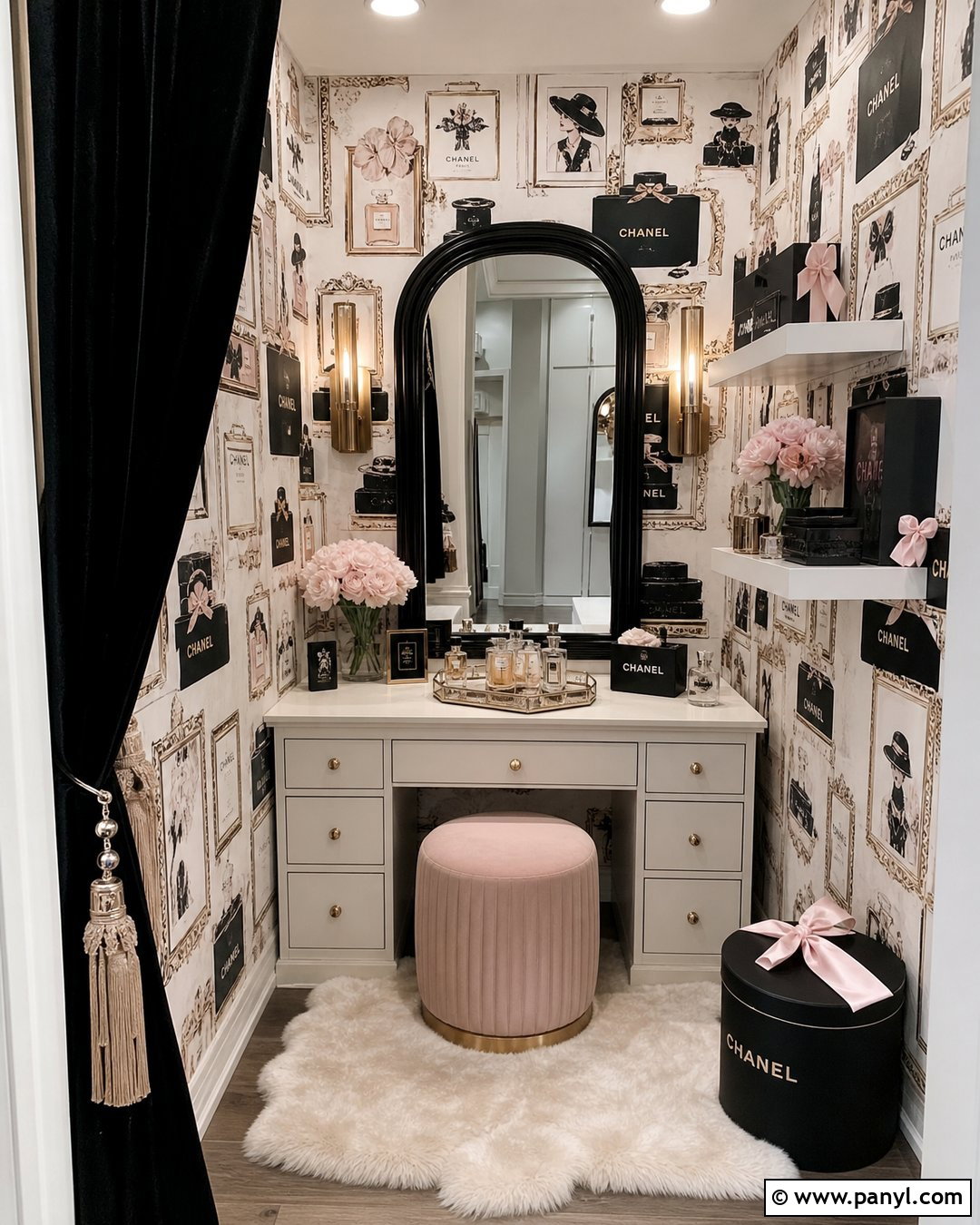 Chanel Wallpaper Dressing Nook - 35 chanel wallpaper vintage ideas