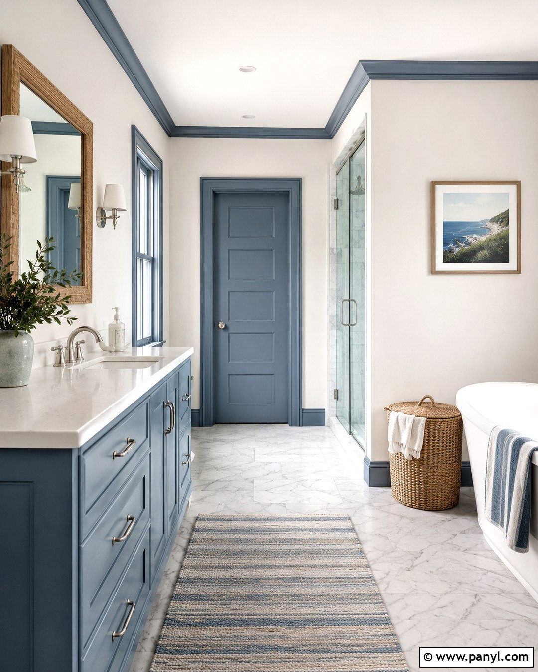 Chantilly Lace Walls With Smoke Blue Trim - 20 Trim Color For Chantilly Lace Walls