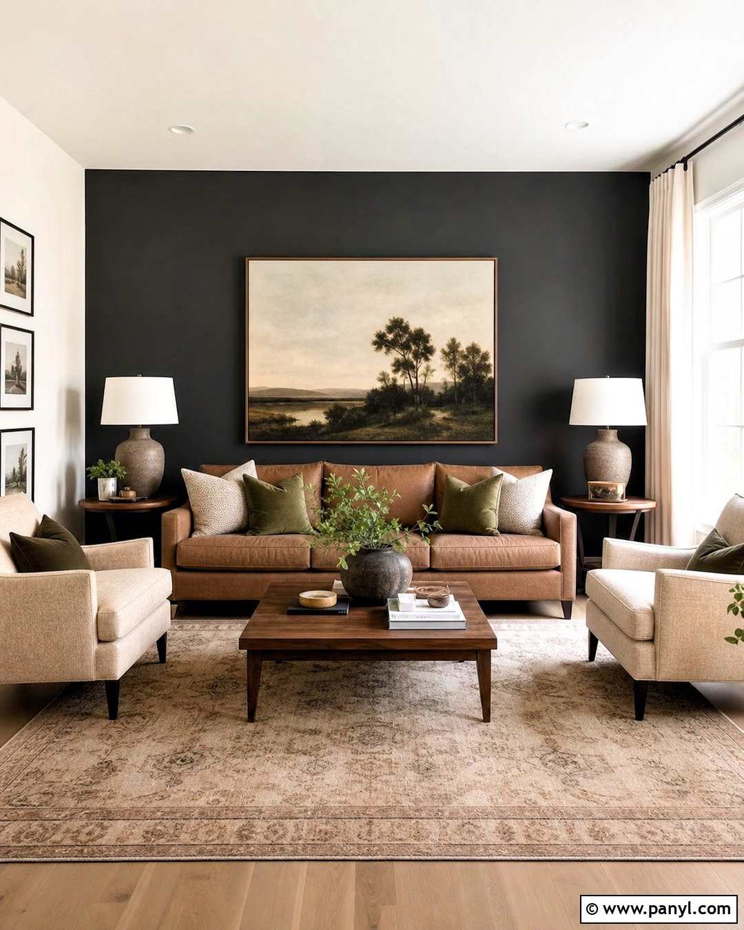 Charcoal Accent Wall Behind The Sofa - 20 charcoal walls living room ideas