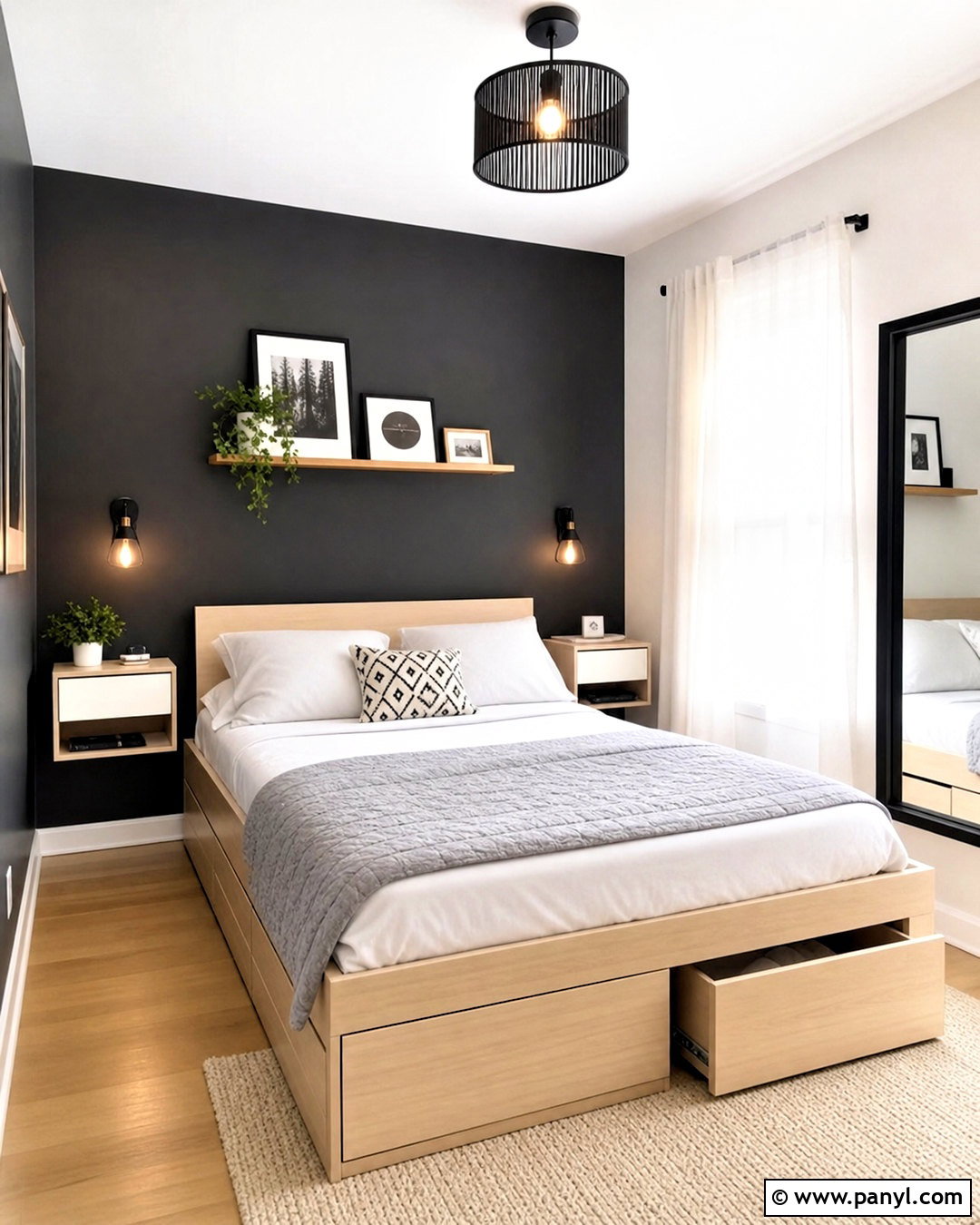 Charcoal Accent Wall In A Small Bedroom - 20 charcoal accent wall bedroom ideas