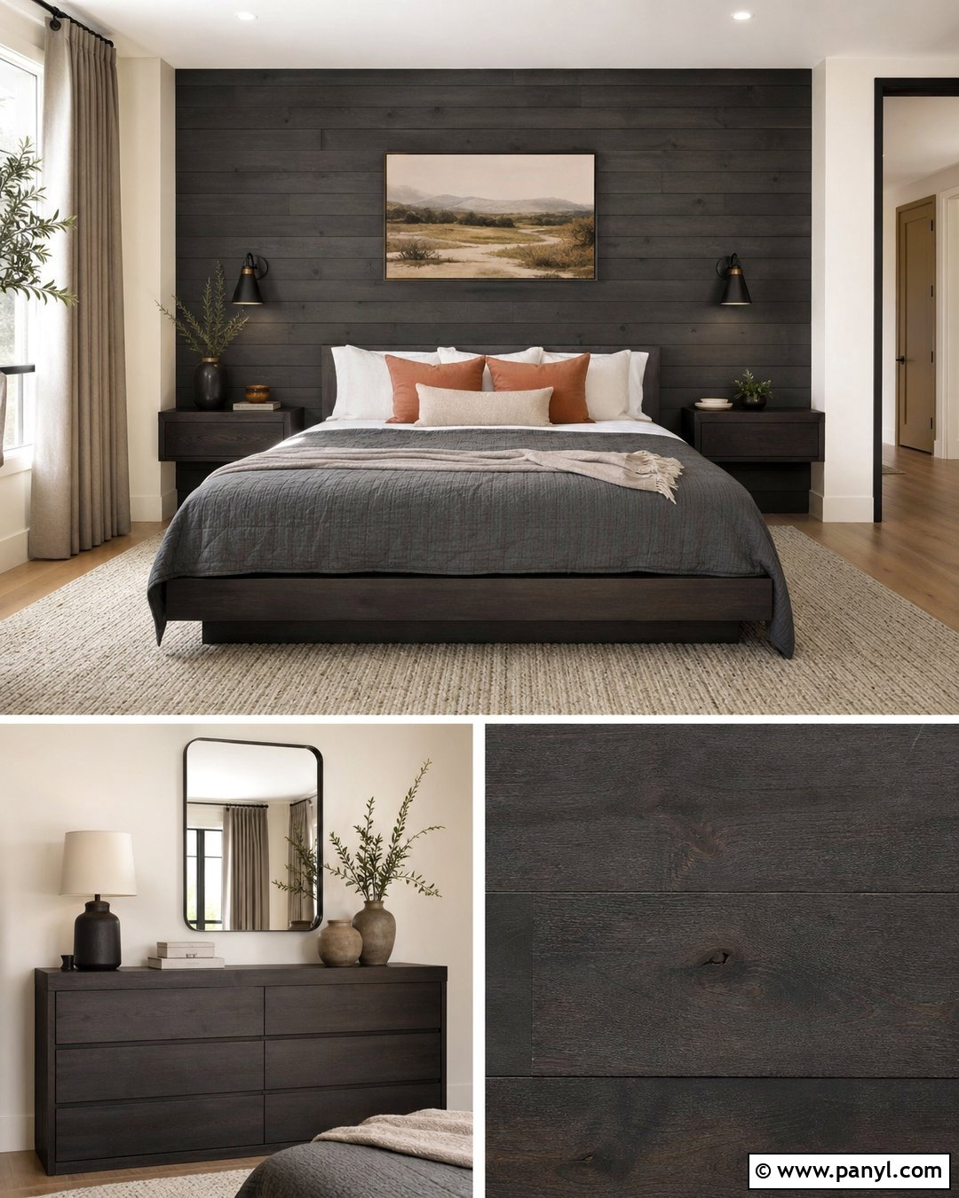 Charcoal Alder Wood Bedroom - 20 Alder Wood Color Ideas