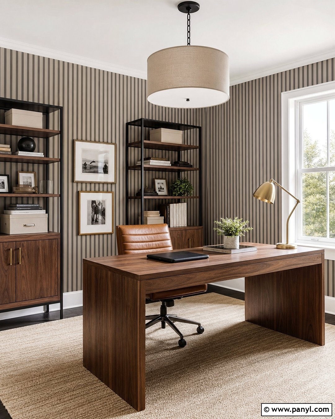 Charcoal And Greige Office Wall Stripes - 20 Neutral Color Wall Stripes