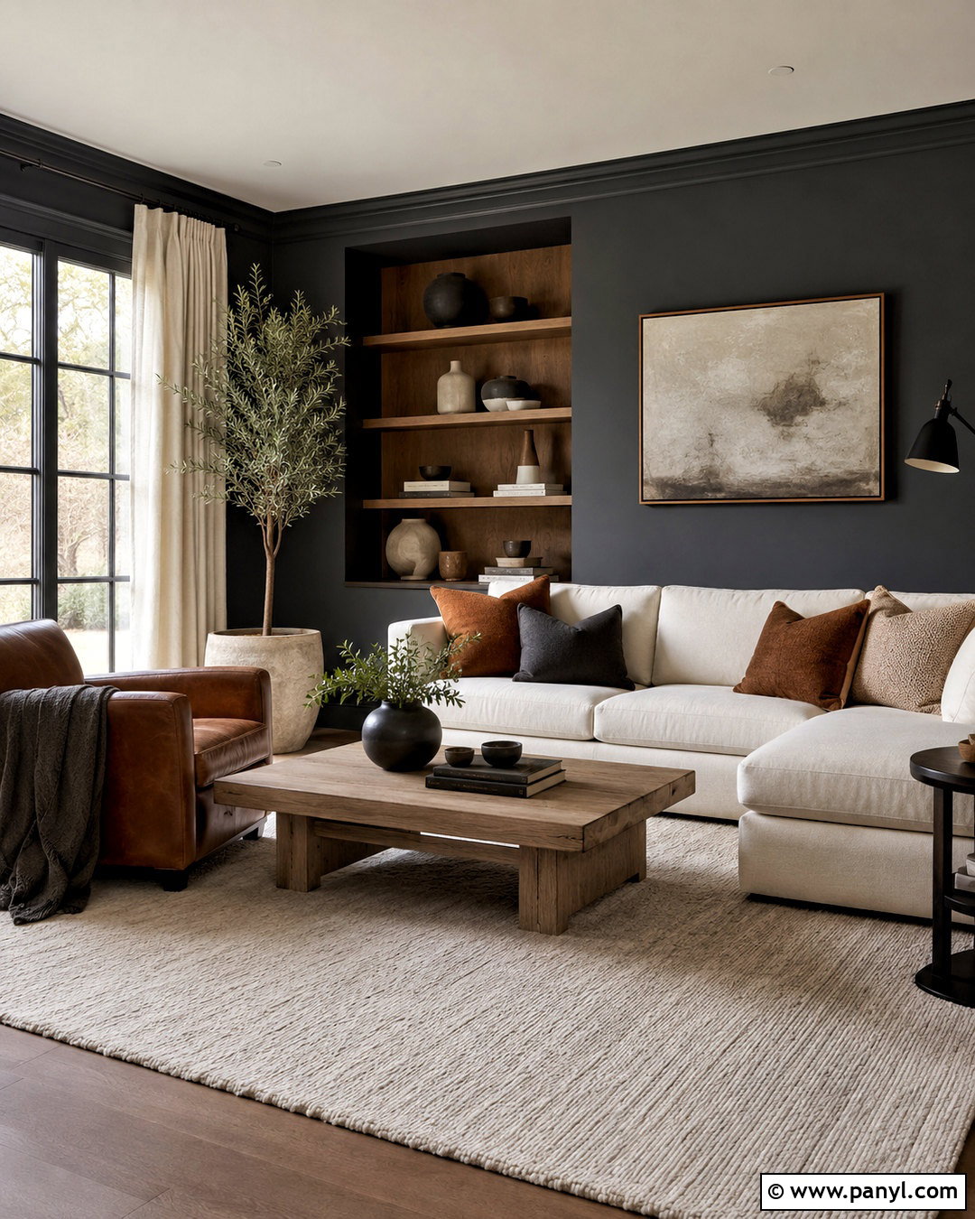 Charcoal And Ivory Living Room - 20 colour schemes for living room ideas