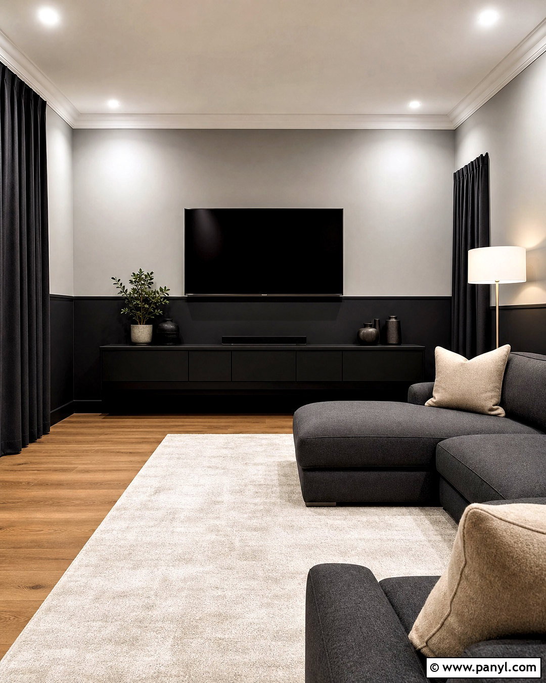 Charcoal And Light Gray Two Tone Wall - 20 two tone wall paint ideas