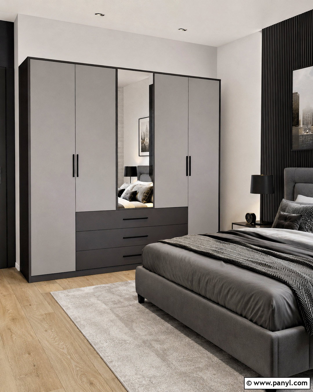 Charcoal And Light Gray Wardrobe - 20 colour coordinated wardrobe ideas