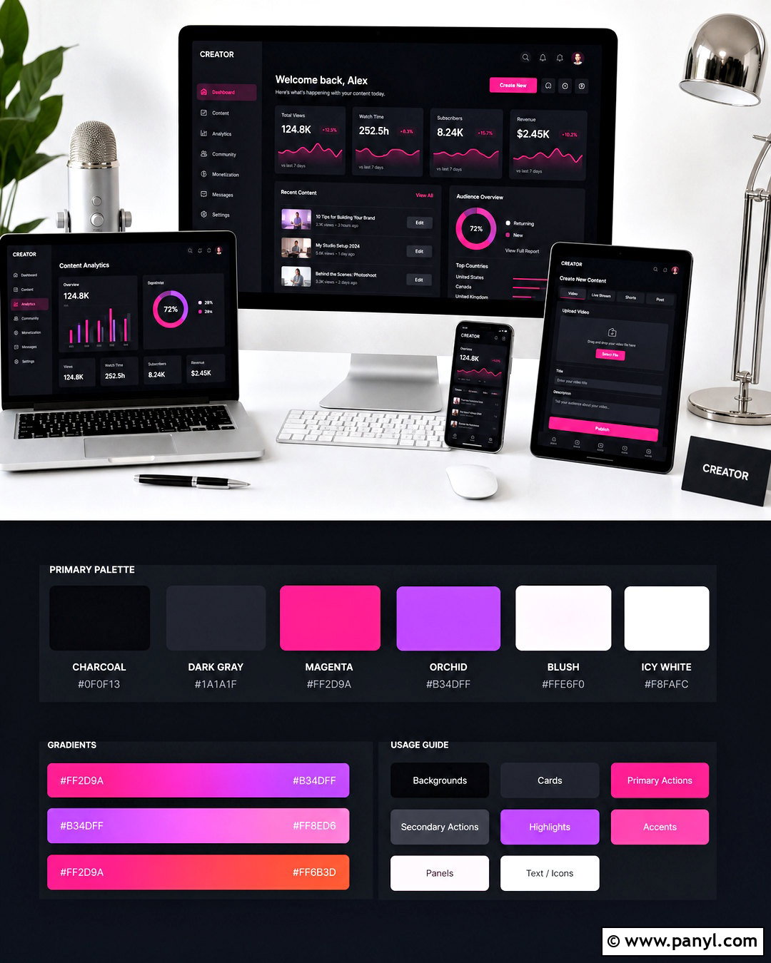 Charcoal And Magenta Tech Color Palette - 20 tech colour palette ideas