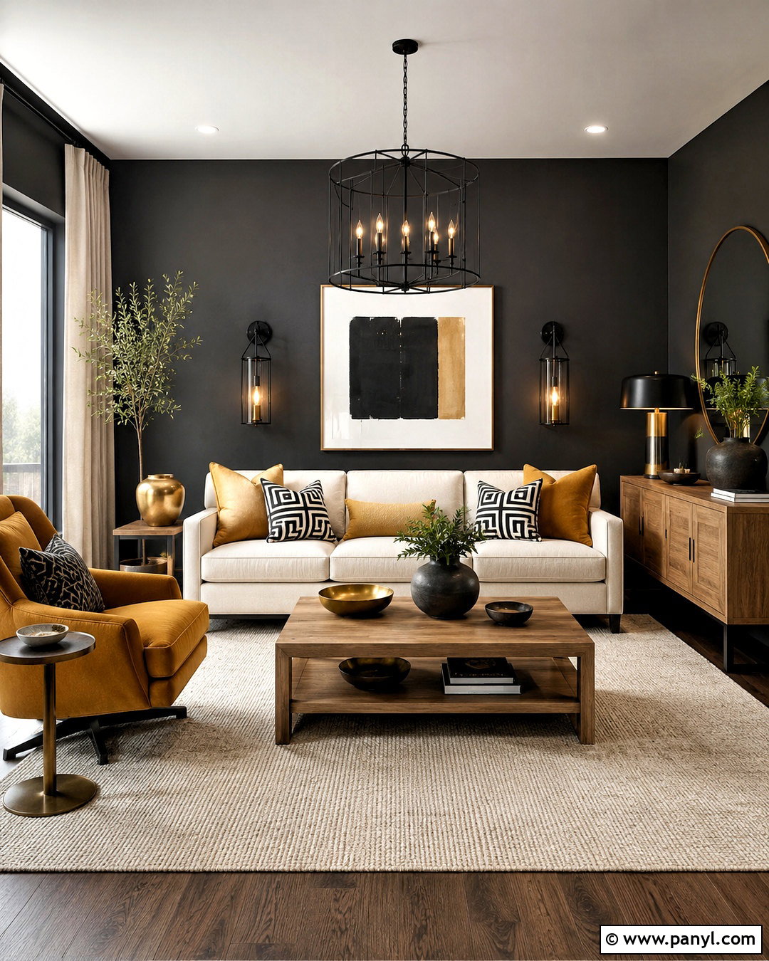 Charcoal And Mustard Living Room - 20 living room color combination ideas