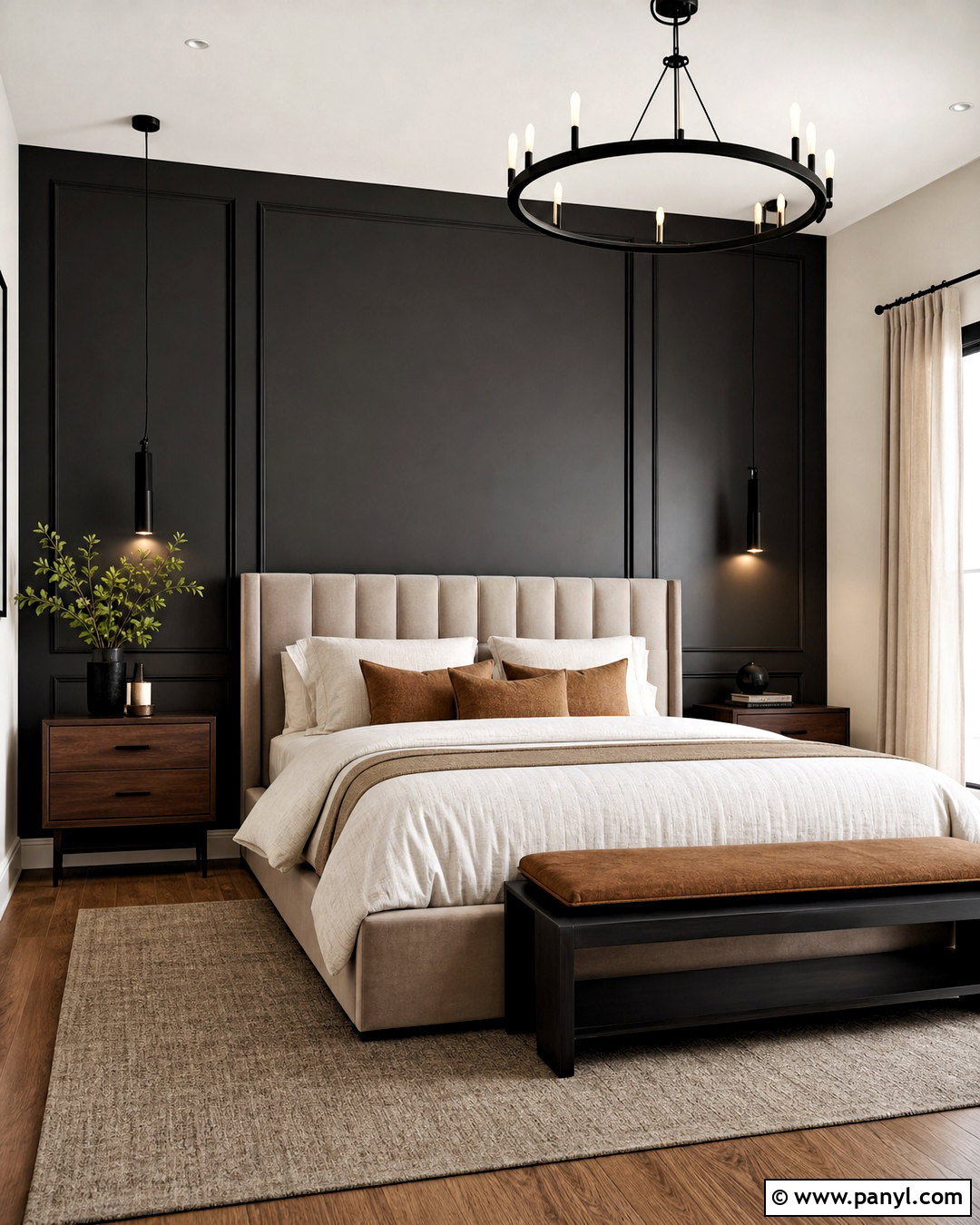 Charcoal And Off-White Bedroom Walls - 20 two colour combination for bedroom walls