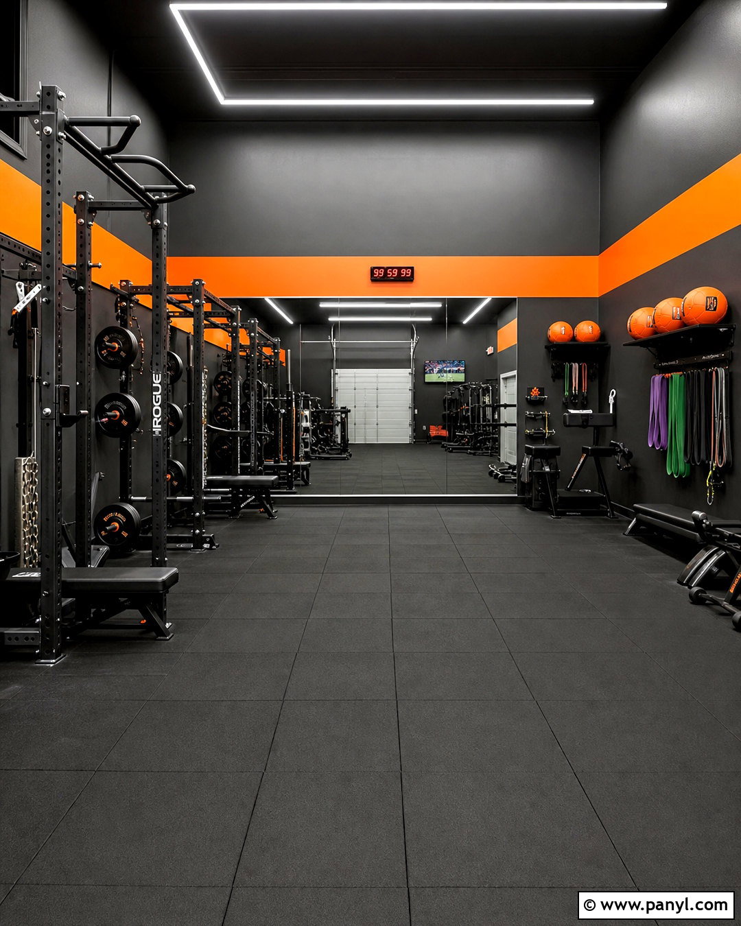 Charcoal And Orange Gym Color Scheme - 20 gym color scheme ideas