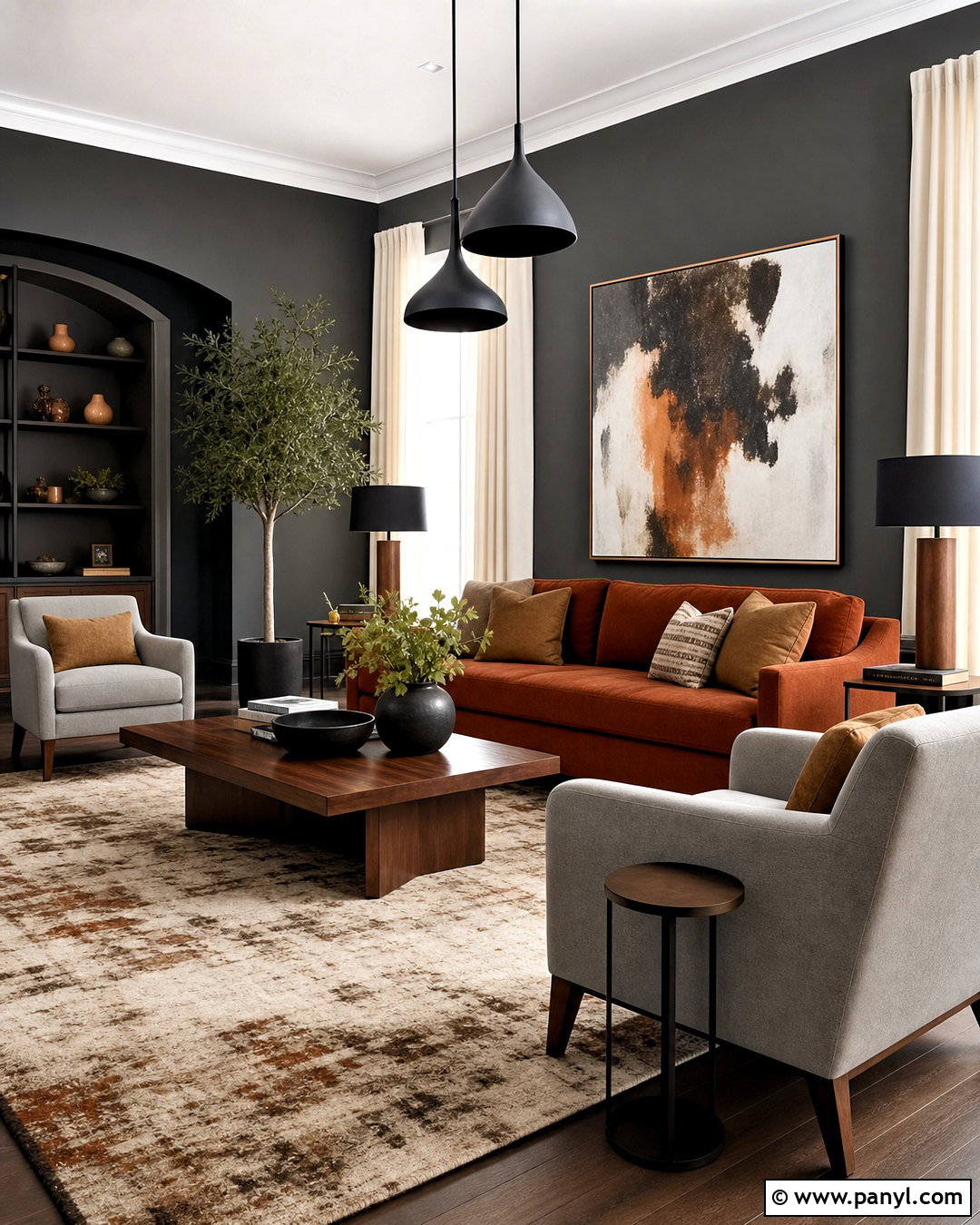 Charcoal And Rust Sitting Room Color Scheme - 20 sitting room ideas color schemes