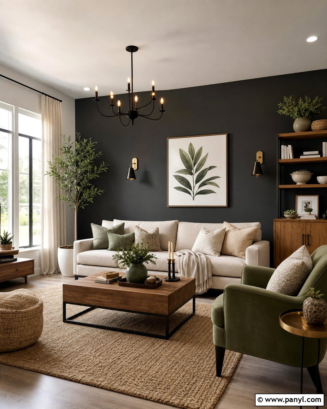 Charcoal And Sage Green Accent Wall Room - 30 charcoal accent wall ideas