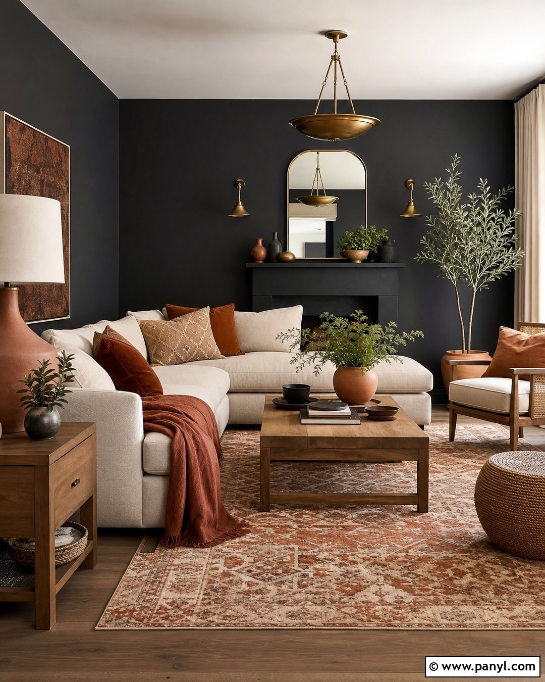 Charcoal And Terracotta Accent Wall Room - 30 charcoal accent wall ideas