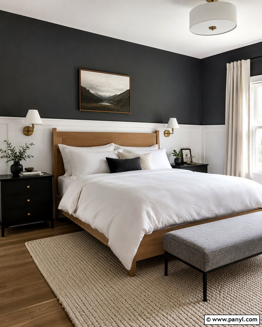 Charcoal And White Bedroom Walls - 20 Two Tone Walls Dark On Top Ideas