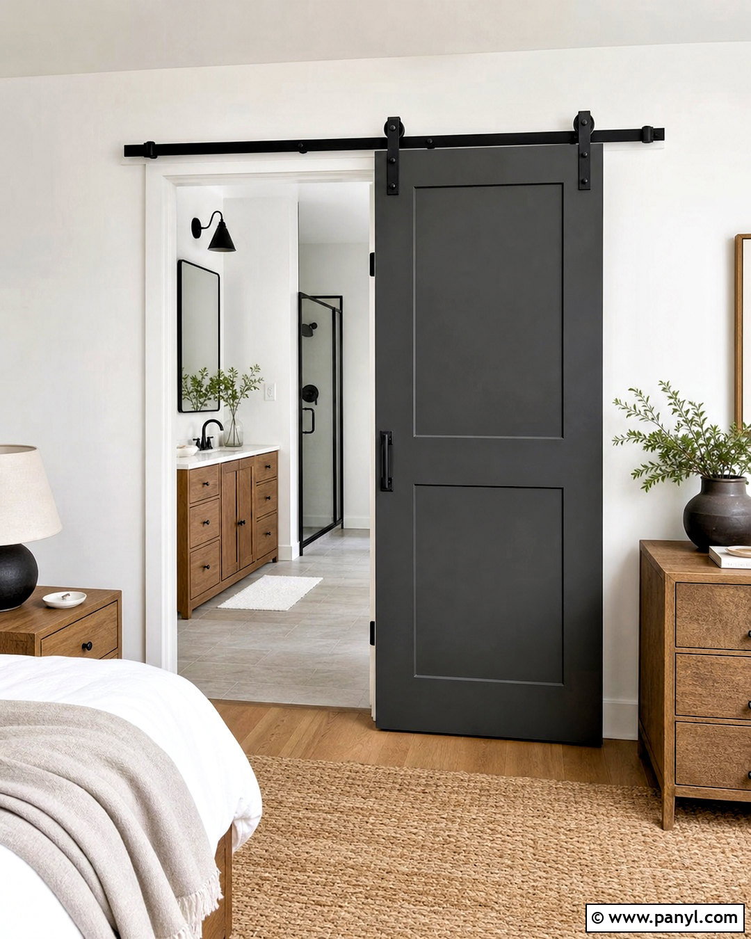 Charcoal Barn Door - 20 charcoal doors interior ideas