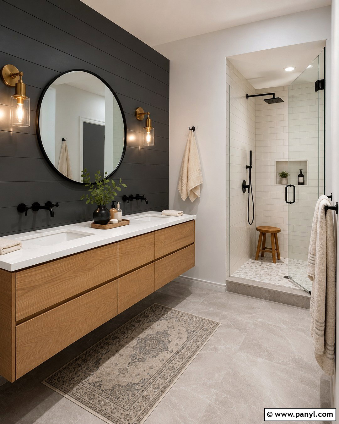 Charcoal Bathroom Accent Wall - 20 Black And Gray Accent Wall Ideas