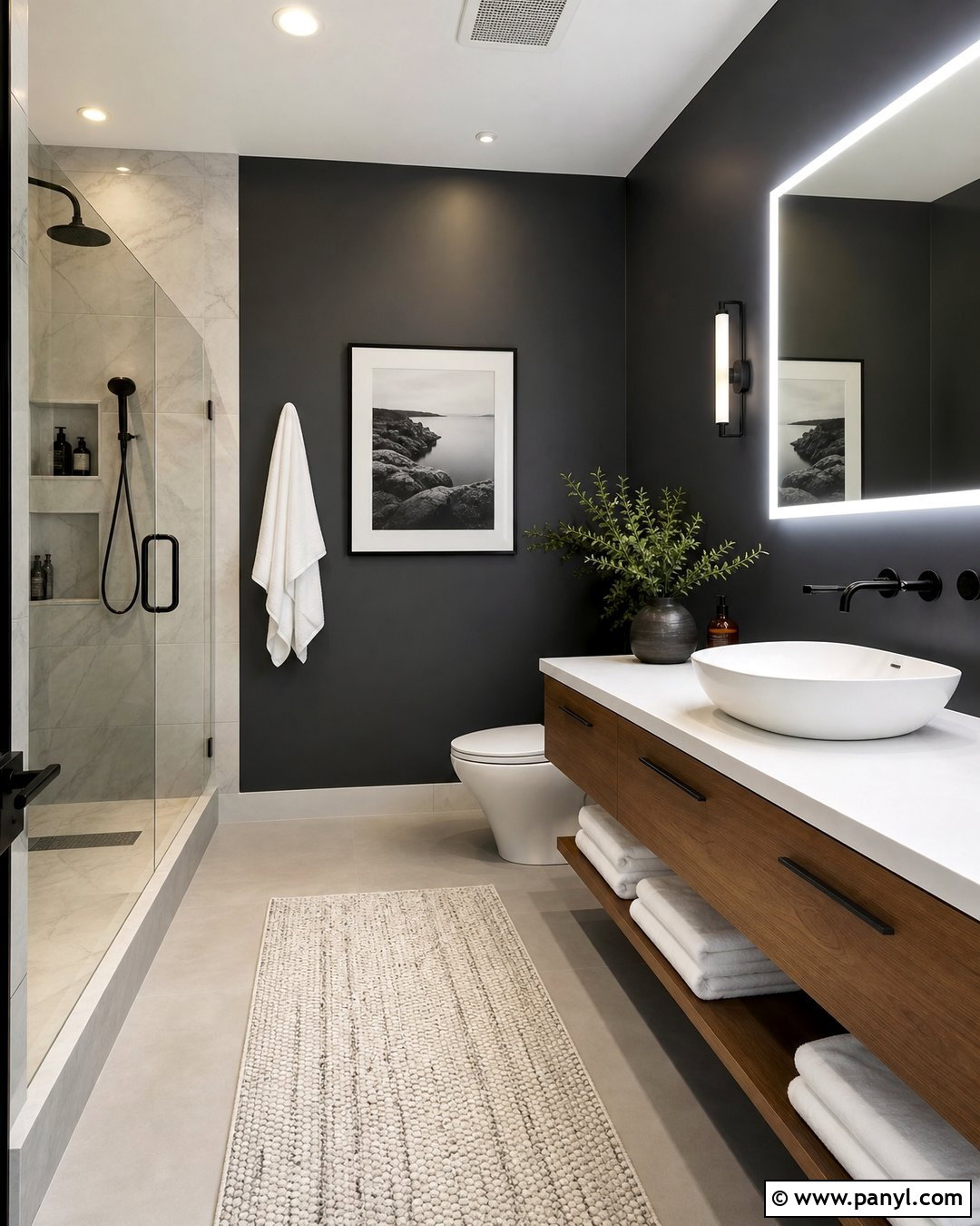 Charcoal Bathroom Walls - 20 Bathroom Wall Color With Gray Floor Ideas