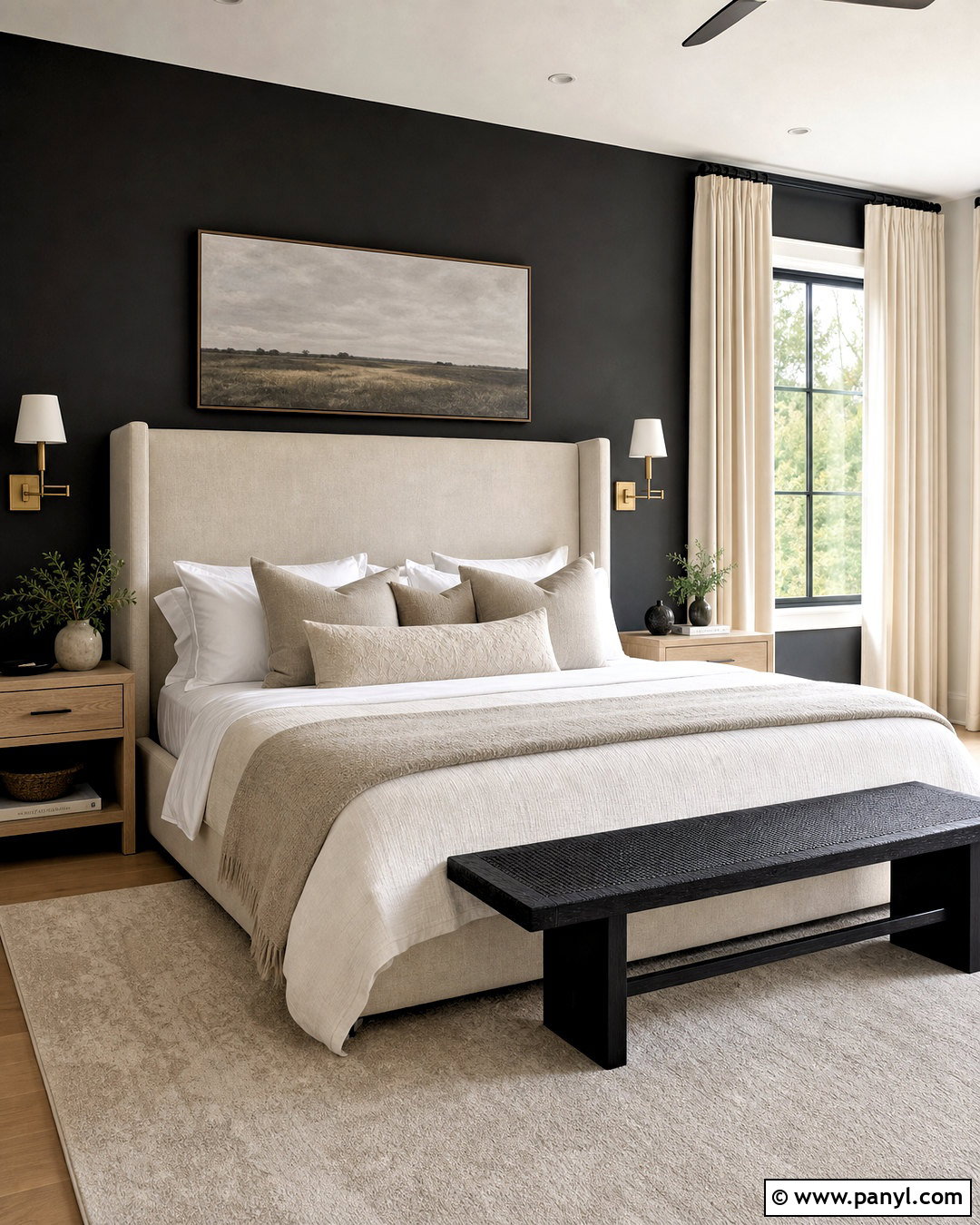 Charcoal Bedroom Accent Wall - 20 neutral accent wall ideas