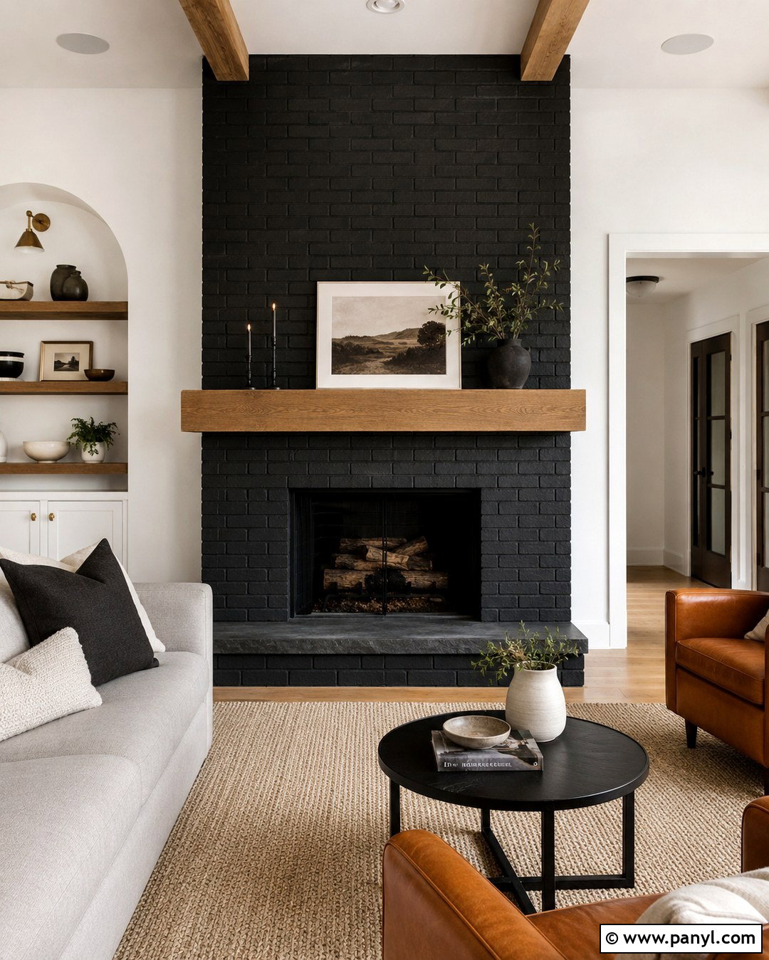 Charcoal Black Brick Fireplace - 20 Brick Fireplace Coloring Ideas