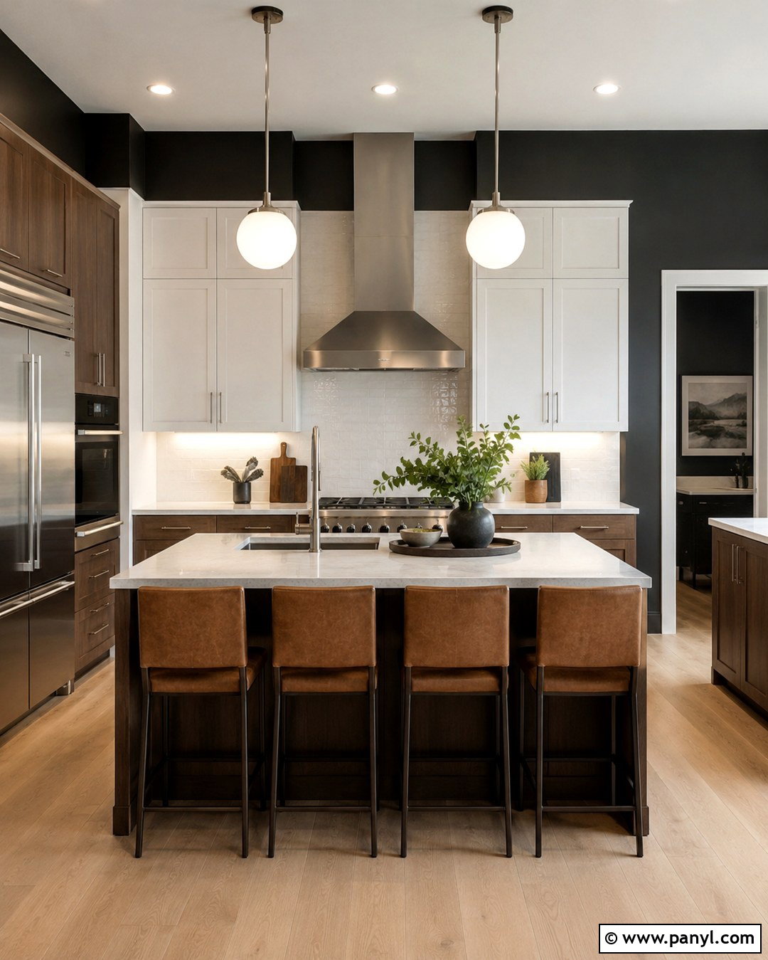 Charcoal Black Kitchen - 20 Black Wall Paint Color Ideas