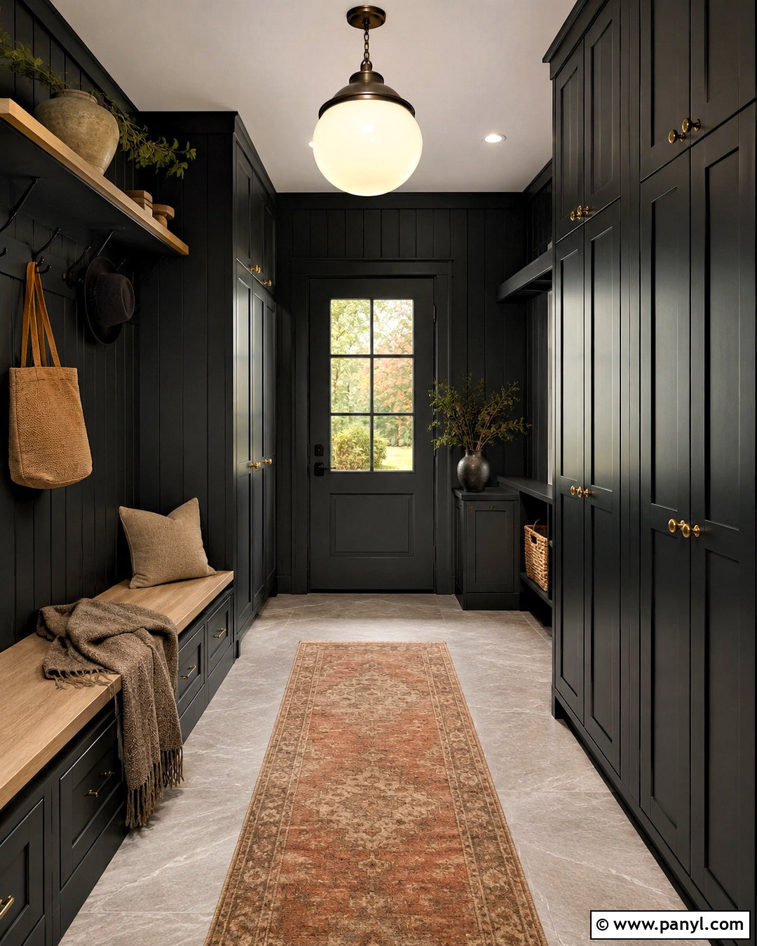 Charcoal Black Mudroom - 20 moody mudroom ideas