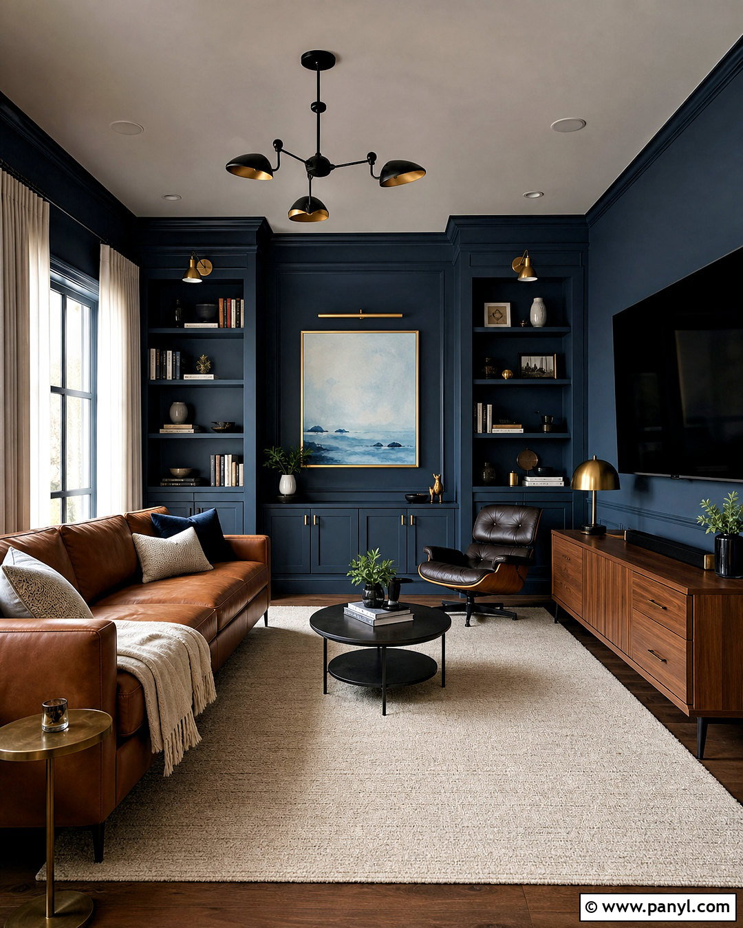 Charcoal Blue And Cognac Interior Paint Scheme - 20 interior paint colors schemes