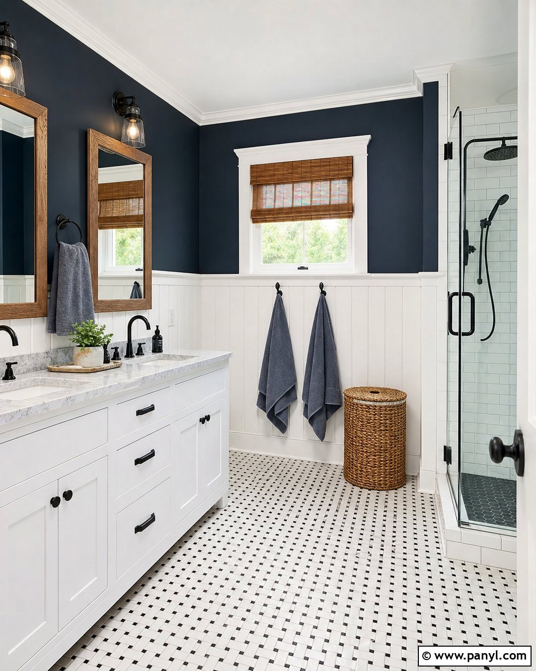 Charcoal Blue Bathroom Walls - 25 Dark Bathroom Wall Color Ideas