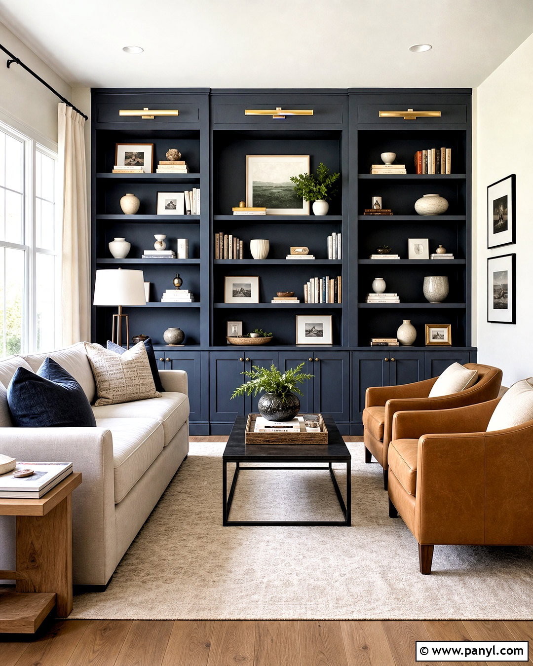 Charcoal Blue Built-In Bookcases - 20 sw charcoal blue ideas