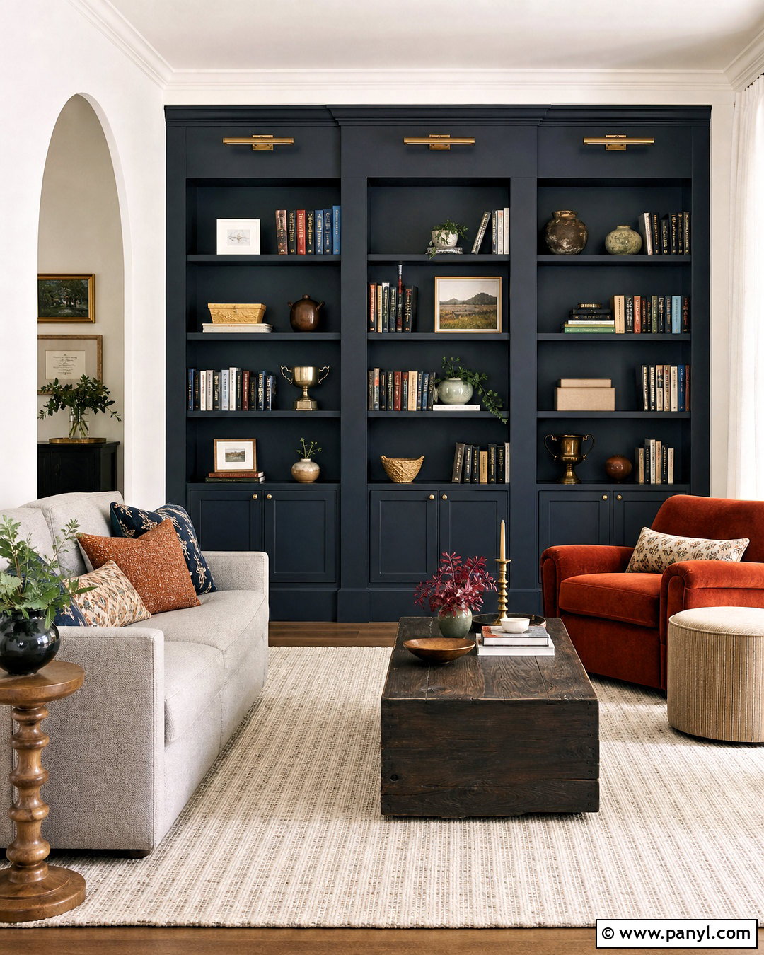 Charcoal Blue Built-In Bookcases - 20 charcoal blue sherwin williams ideas
